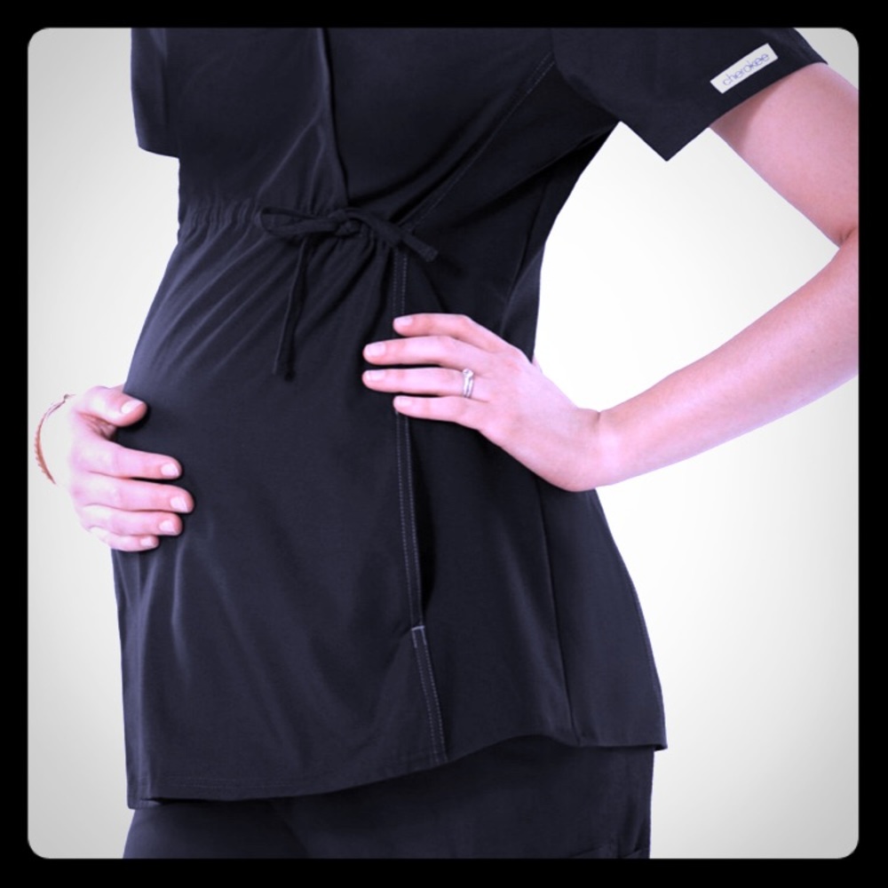 Cherokee Flexibles Maternity Mock-wrap Scrub Top